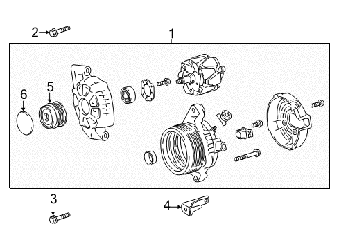 2024 Toyota Camry Alternator Bracket Diagram for 12511-0P070