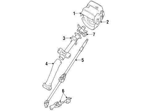 1988 Toyota Van Steering Column Assembly Diagram 2 - Thumbnail