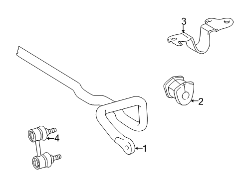 2000 Toyota Corolla Stabilizer Bar & Components Diagram 2 - Thumbnail