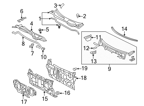 2008 Toyota Camry Cowl Diagram 3 - Thumbnail