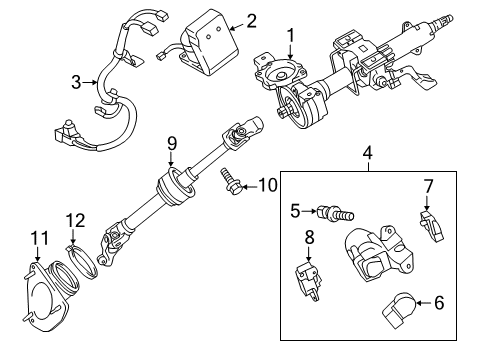 2014 Toyota Camry Steering Column Assembly Diagram 3 - Thumbnail