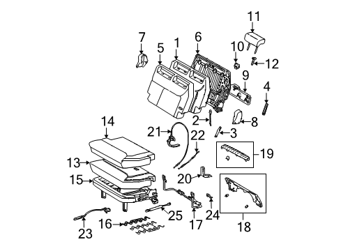 2007 Toyota Sienna Headrest, Fawn, Rear Diagram for 71970-08100-E1