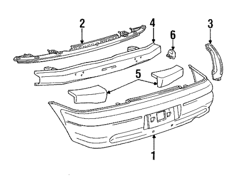 1992 Toyota Paseo Bumper & Components - Rear Diagram