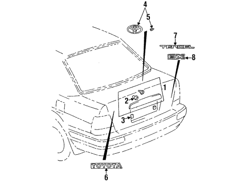 1996 Toyota Tercel Exterior Trim - Trunk Diagram