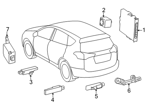 2021 Toyota Venza Transmitter Sub-Assembly Diagram for 8990H-48052