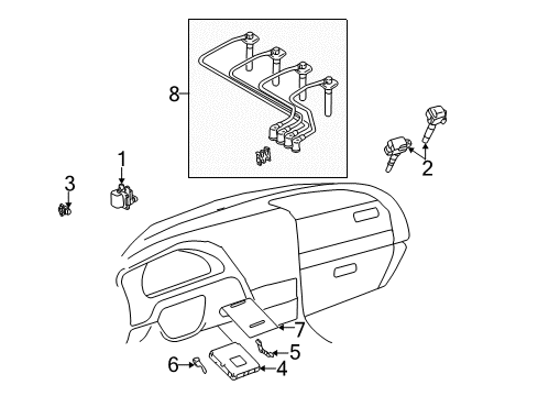 1998 Toyota Corolla Ignition Coil Diagram for 90919-02224