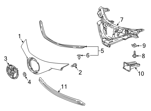2018 Toyota C-HR Grille & Components Diagram