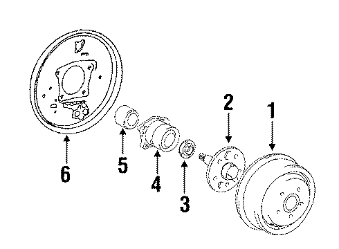 1989 Toyota Camry Drum Diagram for 42431-32030