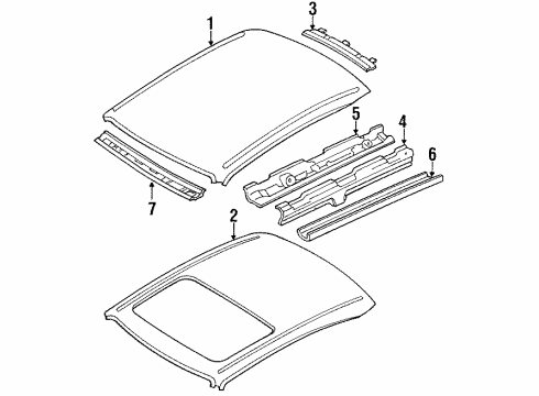 1989 Toyota Cressida Roof & Components Diagram