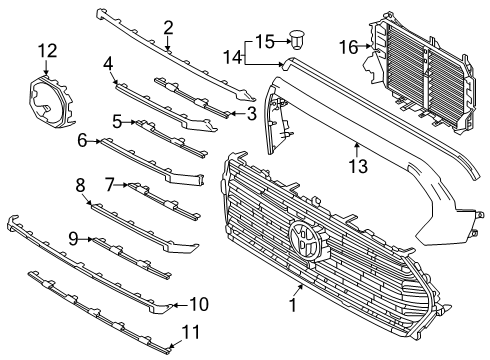 2025 Toyota Tacoma Grille & Components Diagram 2 - Thumbnail