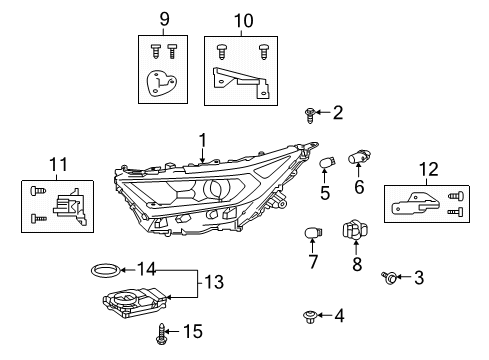 2019 Toyota RAV4 Headlamp Components - Headlights Diagram 5 - Thumbnail
