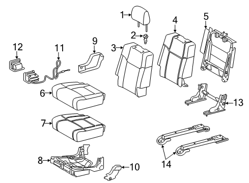 2020 Toyota Tundra Rear Seat Components Diagram 2 - Thumbnail