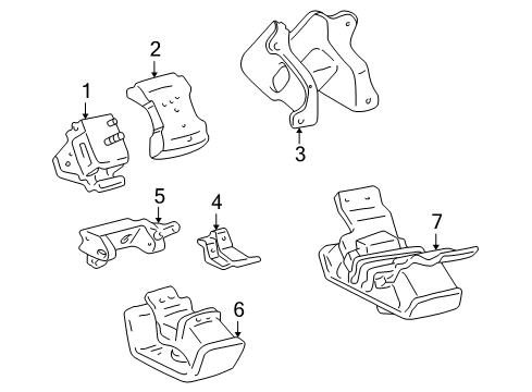 1999 Toyota 4Runner Engine & Trans Mounting Diagram