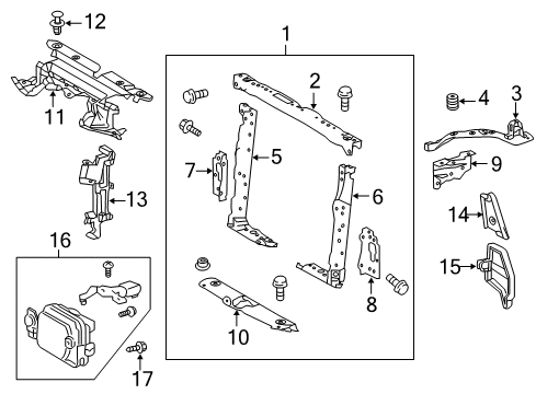 2016 Toyota RAV4 Radiator Support - Body Diagram 2 - Thumbnail