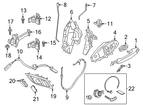 2024 Toyota GR Supra Handle, Outside, Blue, Driver Side Diagram for 69220-WAA51