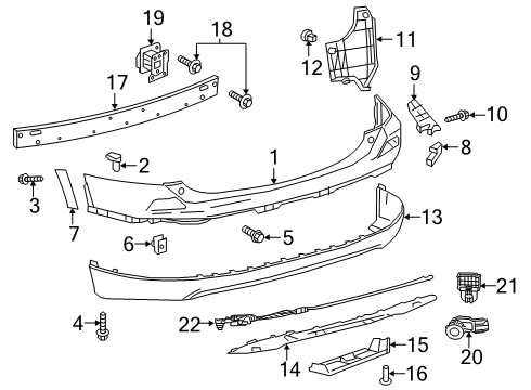 2018 Toyota RAV4 Bumper & Components - Rear Diagram 2 - Thumbnail