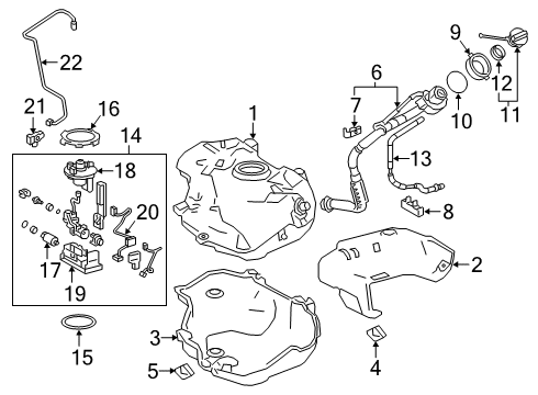 2020 Toyota Prius AWD-e Fuel Supply Diagram
