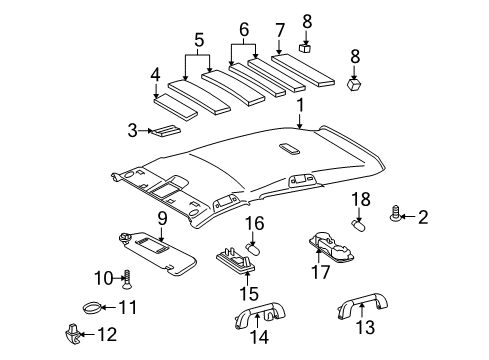 2012 Toyota Venza Interior Trim - Roof Diagram