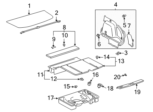 2006 Toyota Matrix Interior Trim - Rear Body Diagram 2 - Thumbnail