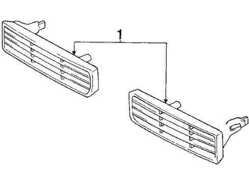 1992 Toyota Supra Grille & Components Diagram
