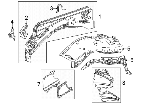 2025 Toyota Tacoma Inner Components - Fender Diagram