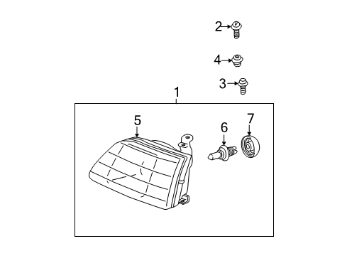 2006 Toyota Sequoia Headlamp Components Diagram