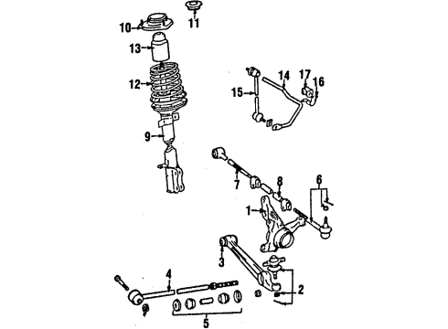 1988 Toyota MR2 Rear Suspension Components Diagram 2 - Thumbnail