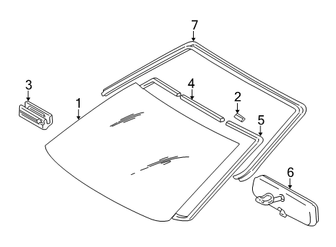 2004 Scion xA Glass - Windshield Diagram