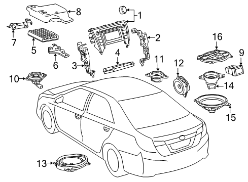2017 Toyota Camry Receiver Bracket, Driver Side Diagram for 86211-06210