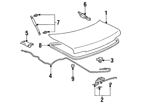 1991 Toyota Celica Trunk Diagram
