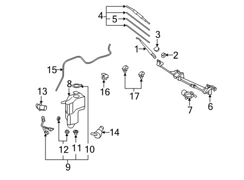2009 Toyota FJ Cruiser Wipers Diagram 2 - Thumbnail