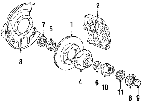 1993 Toyota 4Runner Brake Components Diagram 2 - Thumbnail