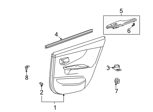 2009 Toyota Corolla Interior Trim - Rear Door Diagram