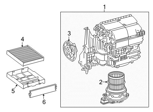 2020 Toyota Prius AWD-e Blower Motor & Fan Diagram