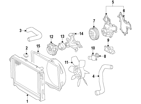2013 Toyota Land Cruiser Radiator & Components Diagram