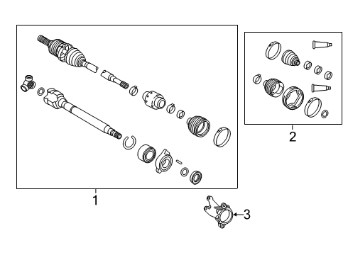2022 Toyota Avalon Drive Axles - Front Diagram