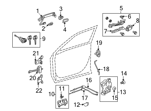 2011 Toyota Highlander Front Door Diagram 5 - Thumbnail