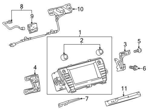 2012 Toyota Prius V Navigation System Components Diagram
