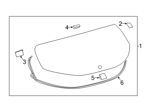 2025 Toyota Corolla Glass - Lift Gate Diagram