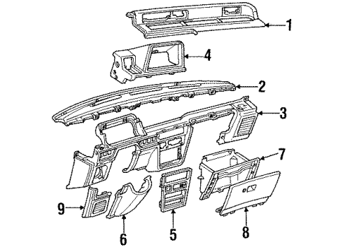 1989 Toyota Van Instrument Panel Diagram