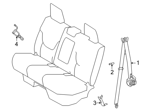 2025 Toyota 4Runner Third Row Seat Belts Diagram