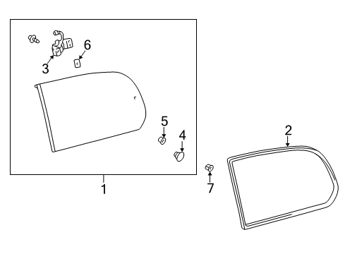 2006 Toyota Land Cruiser Glass & Hardware - Quarter Panel Diagram