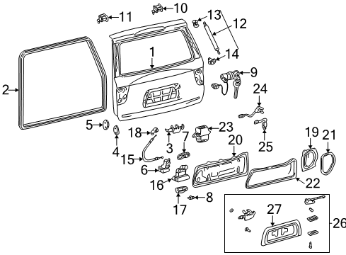 2004 Toyota Sequoia Gate & Hardware Diagram