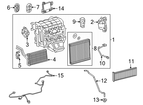 2025 Toyota Camry A/C Evaporator & Heater Components Diagram