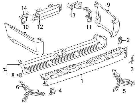 1999 Toyota 4Runner Bumper & Components - Rear Diagram