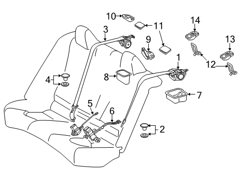 2022 Toyota Camry Seat Belt - Body Diagram 4 - Thumbnail
