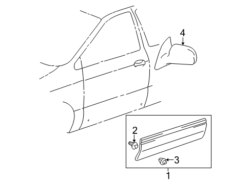 2000 Toyota Sienna Exterior Trim - Front Door Diagram