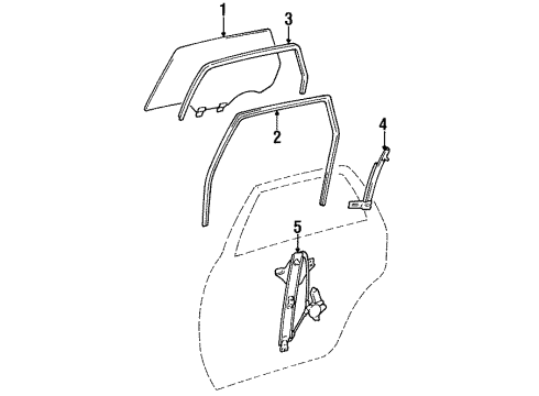 1999 Toyota Avalon Glass - Rear Door Diagram