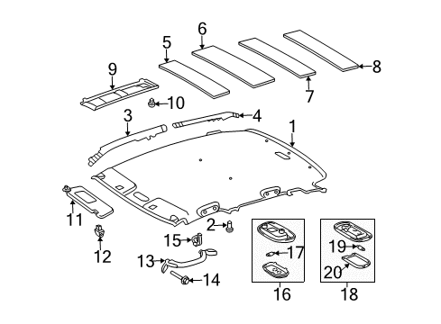2006 Scion xA Interior Trim - Roof Diagram 2 - Thumbnail