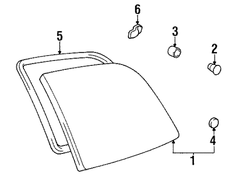 1994 Toyota Previa Glass - Side Panel Diagram 2 - Thumbnail